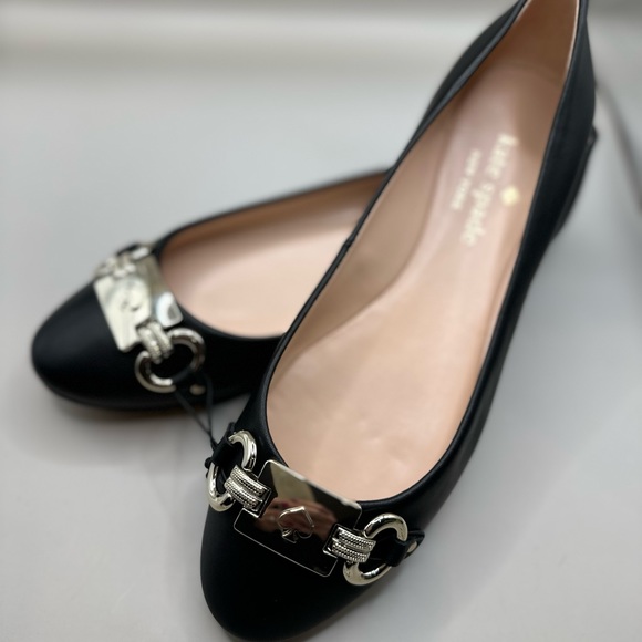 Kate Spade Payton Black Leather Ballet Flats Slip-On Shoes Size 7,5B - Picture 4 of 11